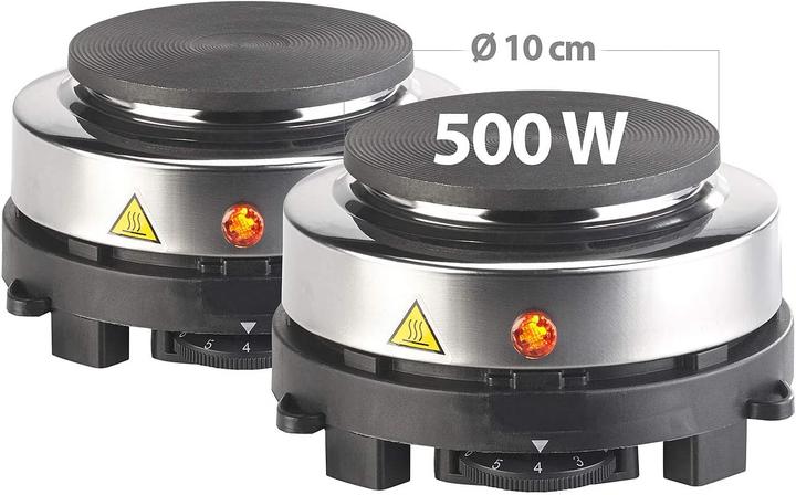Actual product image Rosenstein & Söhne Set of 2 electric mini single hotplates