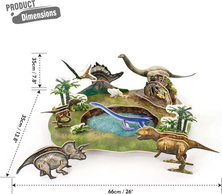 Productafbeelding Cubicfun Cubic Fun 3D puzzel DS0973h National Geographic wereldlicentie Dino Park 43-delig. (43 onderdelen)