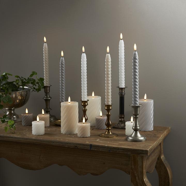 Produktbild Star Trading LED Kerzen mit Timerfunktion | Stumpenkerzen Beige | LED Kerze mit Timer | LED Stumpenk (1 x)