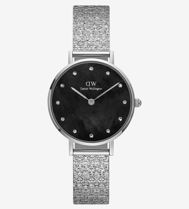 Immagine prodotto Daniel Wellington Classic Petite Lumine Pianoforte pressato Argento Nero (Orologio da polso analogico, 28 mm)