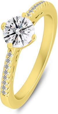 Produktbild Brilio Silver - Beautiful gold-plated ring with RI134Y zircons - Circuit: 60 mm (60)