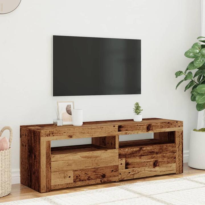 Produktbild VidaXL TV Schrank Lowboard Fernsehschrank Fernsehtisch mit LED Altholz-Optik (120 x 35 x 40 cm)