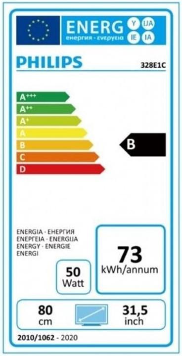 Energielabel Philips E-Line 328E1CA/00 (3840 x 2160 Pixels, 32")