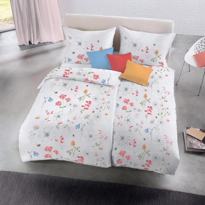 Produktbild Fleuresse Mako-Satin Bettwäsche Milano 113825 rot (Bettwäsche Set, 135x200 cm + 80x80 cm)