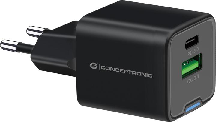 Conceptronic Charger 2Port 20W,1xUSB-C,1xUSB-A Desk PD bw (20 W)