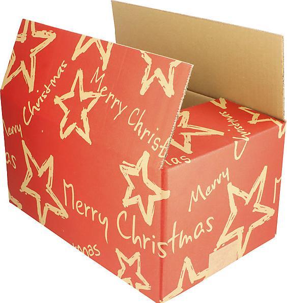 Produktbild kaiserkraft Versandkarton Christmas Stars terra (15 x)