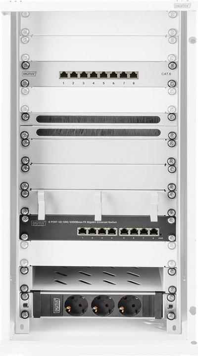 Immagine prodotto Digitus Set di rete 254 mm (10") - 12U, 312 x 300 mm (Largh. x Prof.) (12 HE, Portapacchi da 10 pollici)