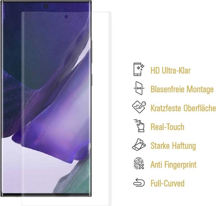 Produktbild Protectorking 3x echtes Tempered 9H Panzerhartglas 3D KLAR (3 Stück, Samsung Galaxy Note 20)