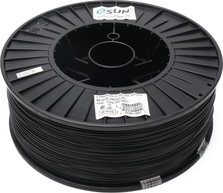 Produktbild eSUN PLA+ Filament 1.75mm Schwarz 3Kg (PLA+, 1.75 mm, 3000 g, Schwarz)