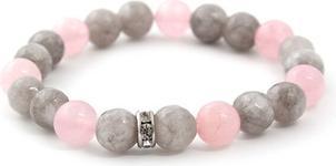 Beneto - Jade and rose quartz beaded bracelet MINK18/17