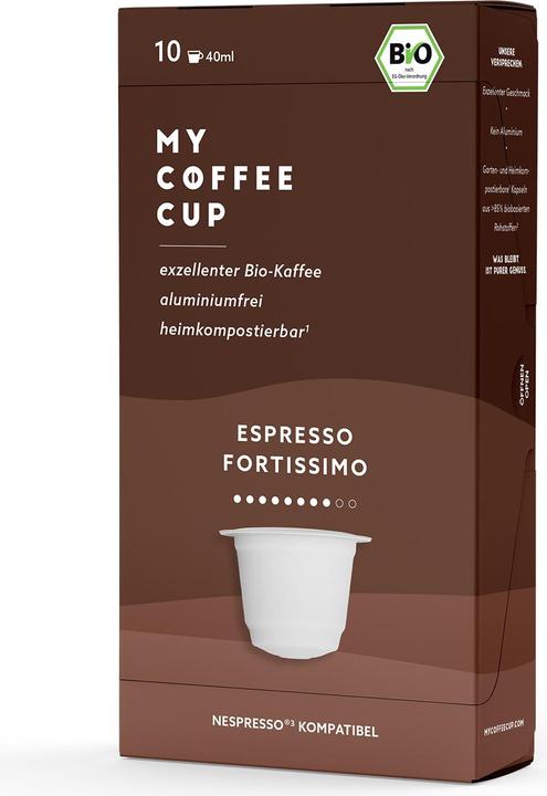 Image du produit My-Cups Capsules de café Espresso Fortissimo bio 10 pièces (10 x Port.)