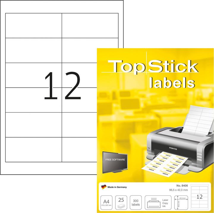 Produktbild TopStick Universal Etiketten A4