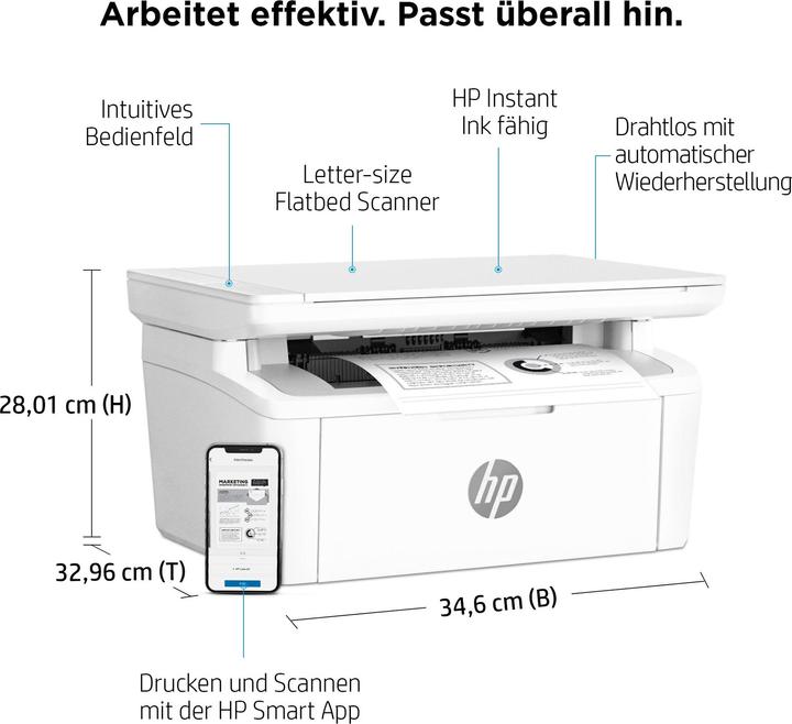 Produktbild HP LaserJet MFP M140w (Laser, Schwarz-Weiss)