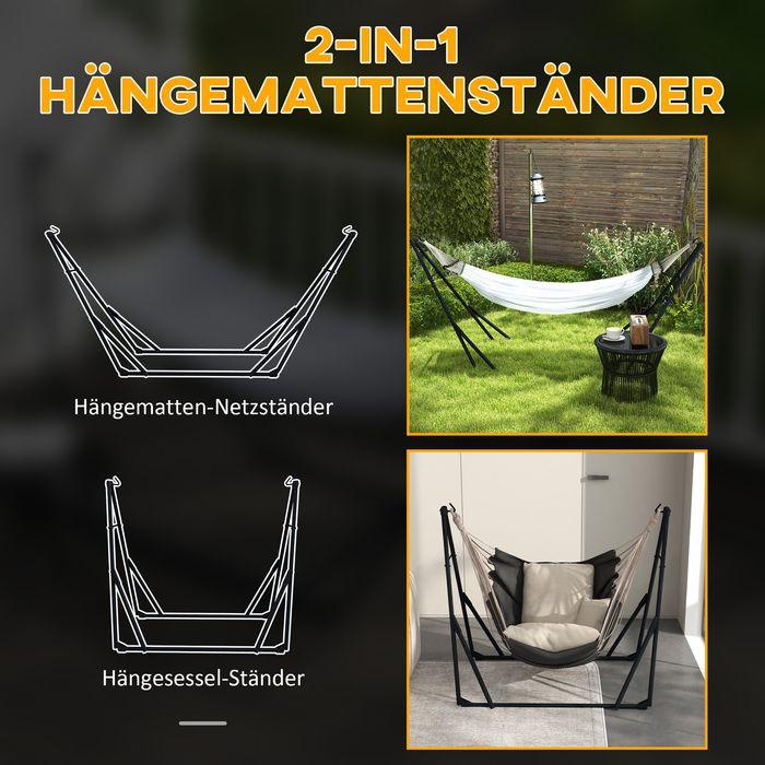 Produktbild Swisshandel24 Hängemattengestell, Hängestuhlgestell, Hängemattenständer mit Hängematte, Tragetasche, bis 120 Belas (120 kg)