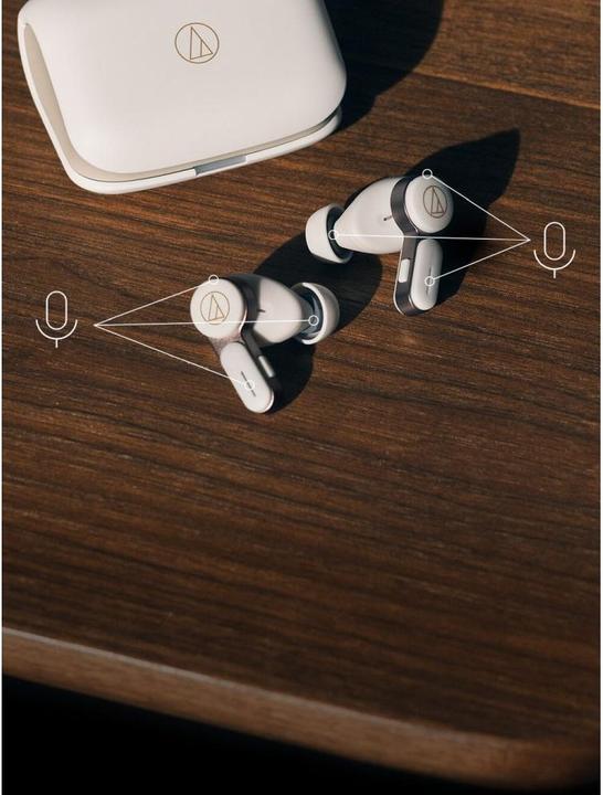 Produktbild Audio-Technica Kompiuterio kolonėlės WIRELESS EARBUDS ATH-TWX7 Baltas (ANC, 6.50 h, Kabellos)