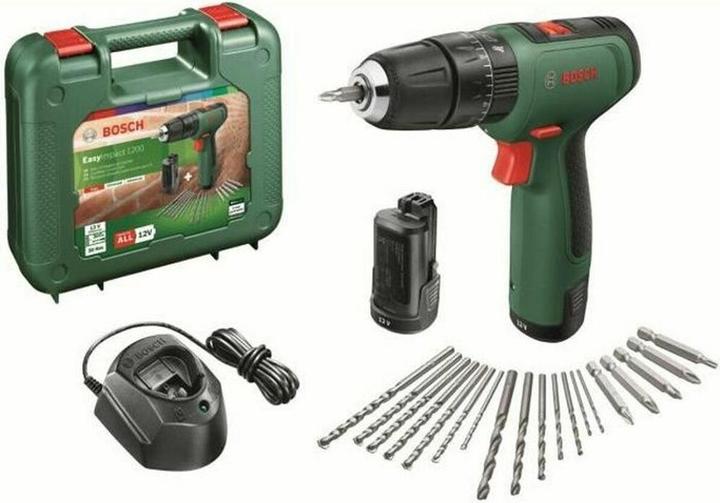 EasyImpact 1200 - 2x 1.5 Ah batteries - set of screwdriver bits and drill bits - GAL 1210CV charger - case