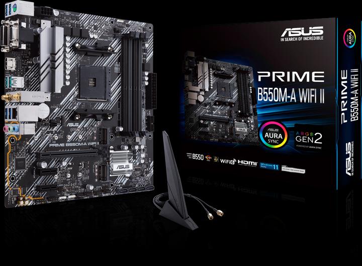 Image du produit ASUS MB PRIME -A WI-FI II AMD,AM4,DDR4,mATX (AM4, AMD B550, mATX)
