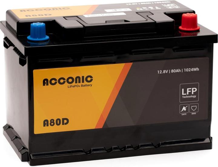 Immagine prodotto Voltima VLT80D 12V LiFePO4 Lithium Versorgungsbatterie 80Ah mit App (12 V, 80 Ah)