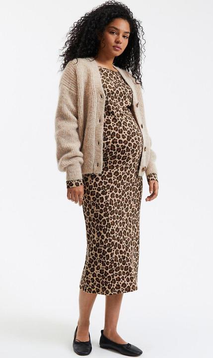 Image du produit La Redoute Collections Robe de maternité en jersey imprimé léopard (XL)