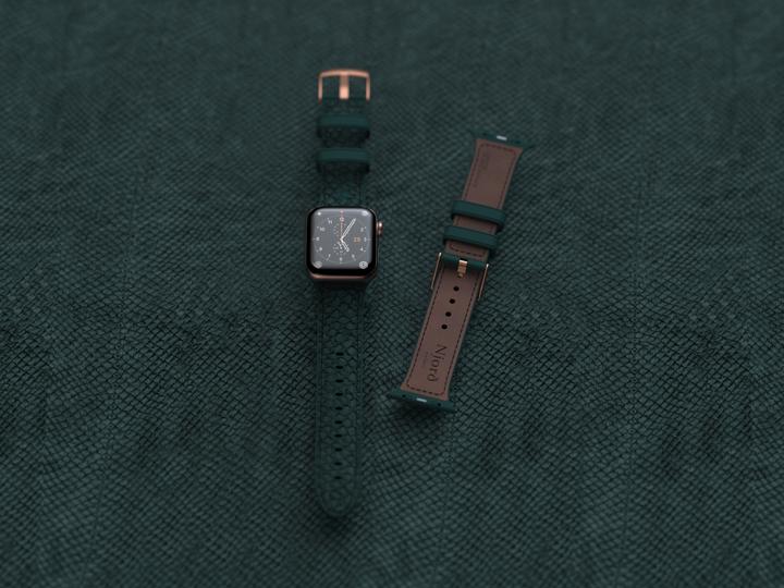 Actual product image Njord Jord Watch Strap For (40 mm, 41 mm, Vegan salmon leather, Silicone, Vegan Leather)