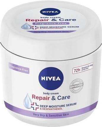 Image du produit NIVEA Body Repair & Care Cream 400ml Jar Sensitive Moisturizing Cream with Deep Moisture Serum (Crème pour le corps, 400 ml)