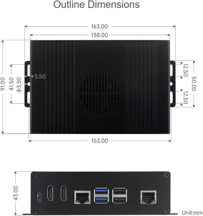 Produktbild WaveShare Aluminum multifunction case for Raspberry Pi 5