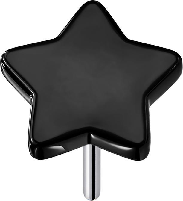 Star Piercing Threadless Stern schwarz (ohne Messing, Titan G23)
