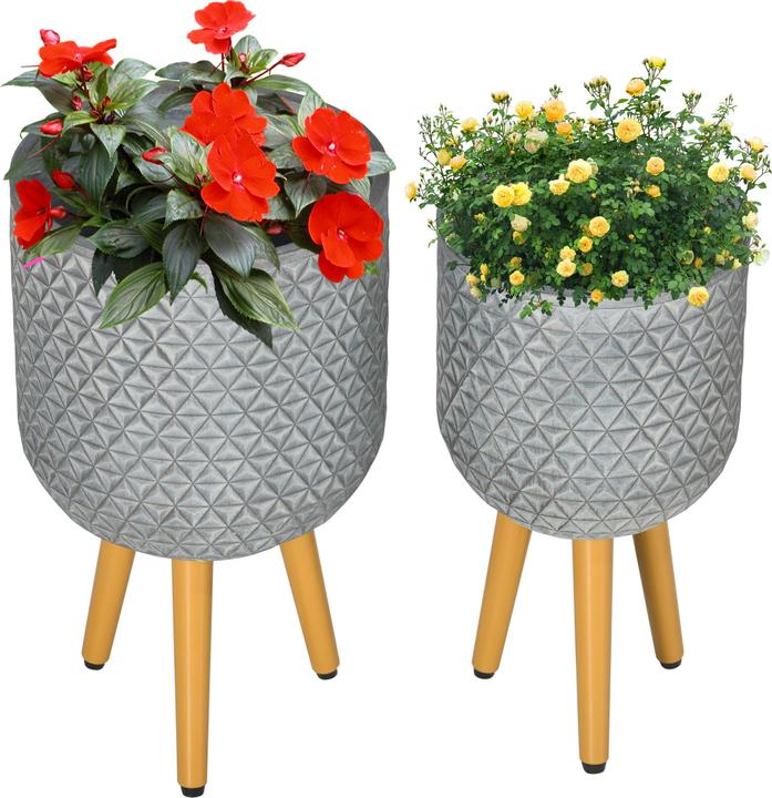 Immagine prodotto Outsunny Set di vasi da fiori con piedini rimovibili (30 cm)