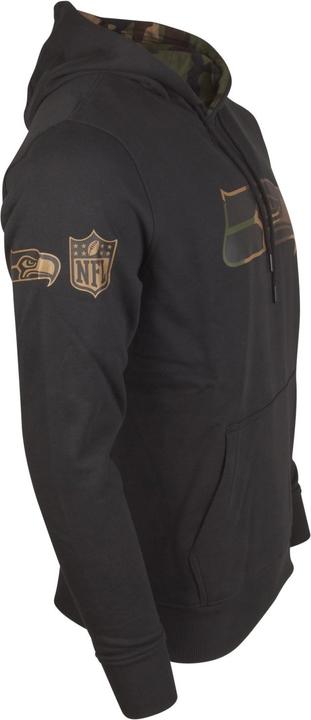 Actual product image New Era Fleece Hoody - NFL Seattle Seahawks noir / camo (M)
