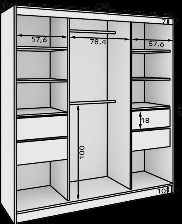 Produktbild ADRK Furniture Ida (200 x 61 x 215 cm)