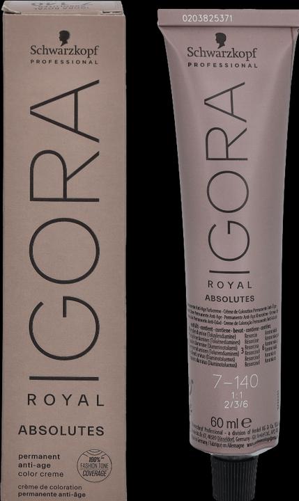 Actual product image Schwarzkopf Professional Igora Royal Absolutes S 7-140 Medium Blonde Cendré Beige Natural (Medium blonde, Beige)