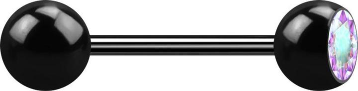 Actual product image Star Piercing Micro barbell black with ball and balls crystal multicolour (without brass)