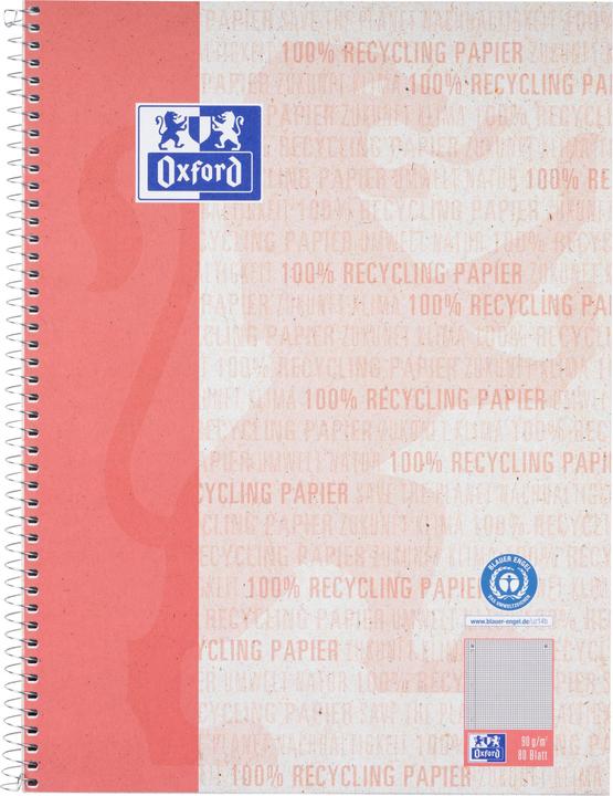 Produktbild Oxford RECYCLING - Collegeblock kariert (A4+, Kariert, Weicher Einband)
