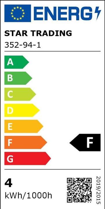 Energy Label Star Trading Illumination (E27, 4 W, 350 lm, 1 x, F)