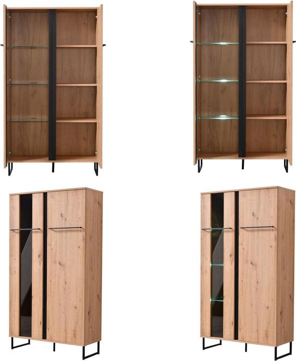Produktbild Homestyle4u Wohnwand Wohnzimmer-Set Industrial Style (100 x 100 x 100 cm)