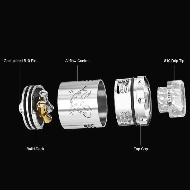 Actual product image Hellvape Dead Rabbit RDA V3 Silver (1 x)