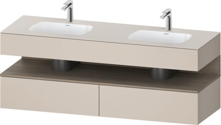 Duravit Qatego built-in washbasin with console washbasin base, 1600x550x600mm, niche oak terra, doub