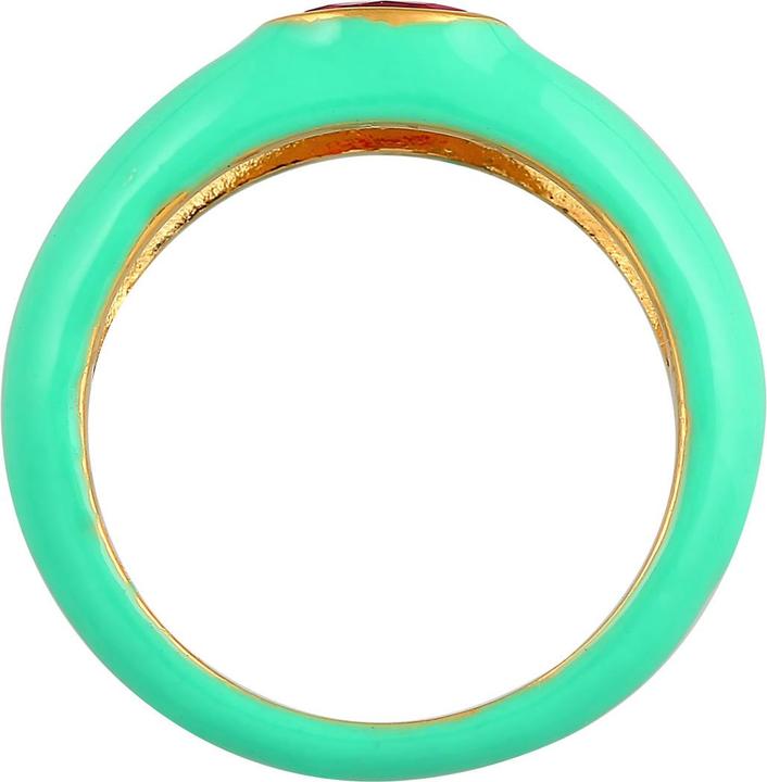 Produktbild Elli Ring Zirkonia Oval Solitär Emaille Bunt 925 Silber (52, 925 Silber)