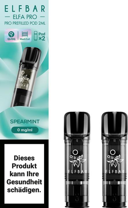 Elfbar Elf Bar ELFA Pro No Nic Prefilled Pod (2 x 2ml) Spearmint (Minze)