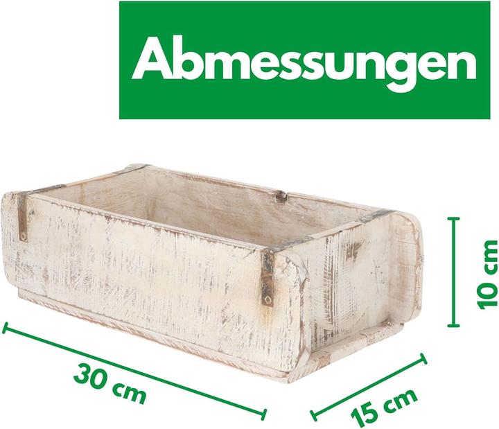 Actual product image Novaliv Holzkiste Vintage Weiss 30 x 15 x 10 cm Alte Ziegelform Holz EIN KAMMER Allzweckkiste aus rec (30 x 15 x 10 cm)