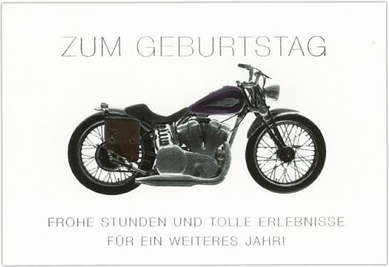 Produktbild ABC Geburtstagskarte Motorrad, weisse Doppelke (1 Stk.)