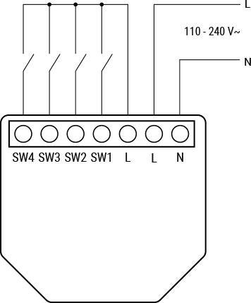 Actual product image Shelly i4 Gen3 (Switch actuator)