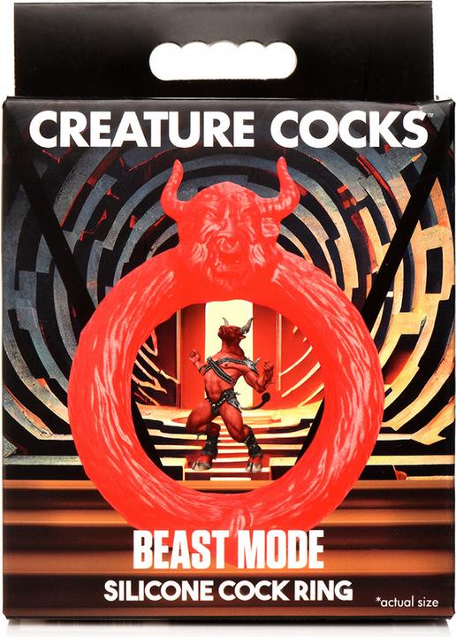 Actual product image Frisky Beast Mode - Silicone Cock Ring - Red (2.30 cm)