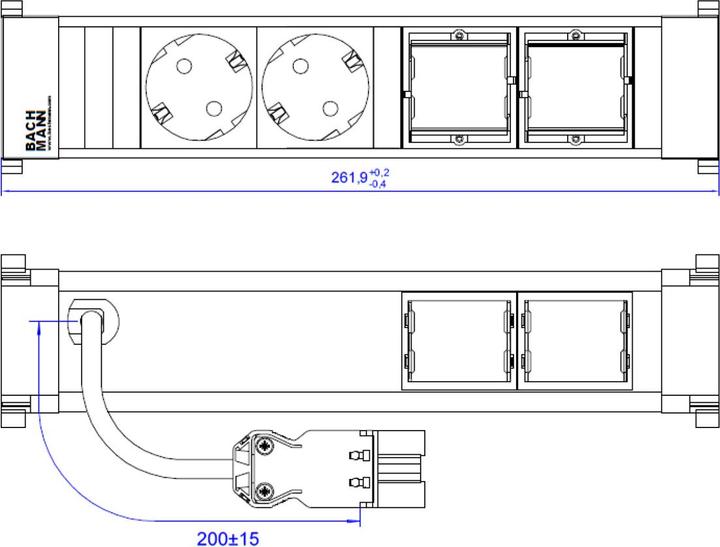 Image du produit Bachmann Power Frame (2 x, CEE 7/3, 0.10 m)