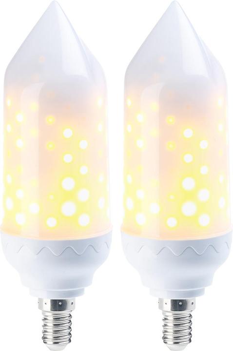 Produktbild Luminea 2er-Pack LED-Flammen-Lampe mit realistischem Flackern (E14, 5 W, C)