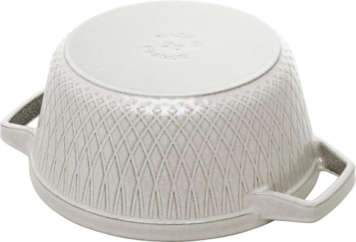 Produktbild Staub Twisted Cocotte 20 cm, rund, Weisser Trüffel, Gusseisen 2.29 (20 cm, Bräter + Schmortopf, Gusseisen)