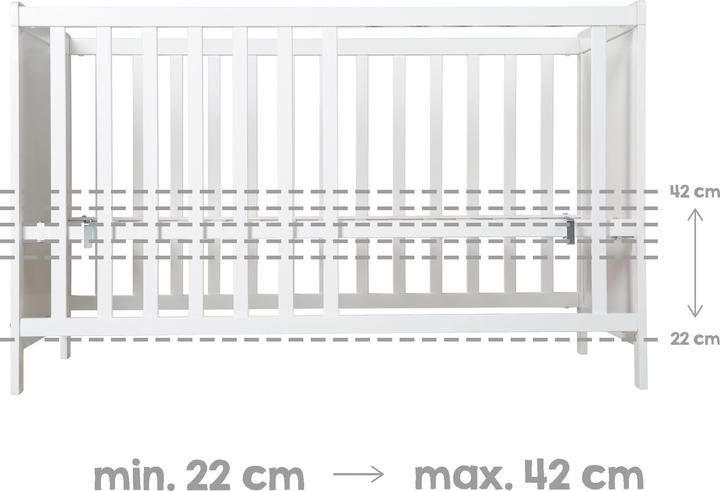 Produktbild Roba Multifunktionsbett mit Beistellfunktion inkl. Bettausstattung (60 x 120 cm)