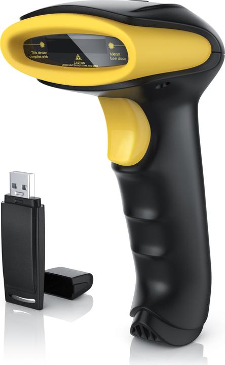 Produktbild Aplic Barcode Scanner Wireless - 2,4 Ghz kabelloser Laser Handscanner, Handheld Lesegerät USB, 6 Scan-Modi