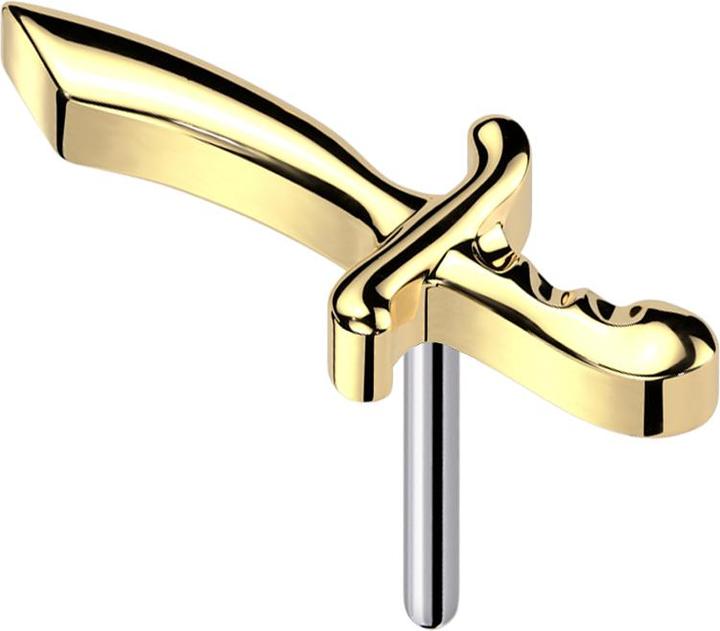 Produktbild Star Piercing Threadless Piraten Säbel vergoldet (Titan G23, ohne Messing)