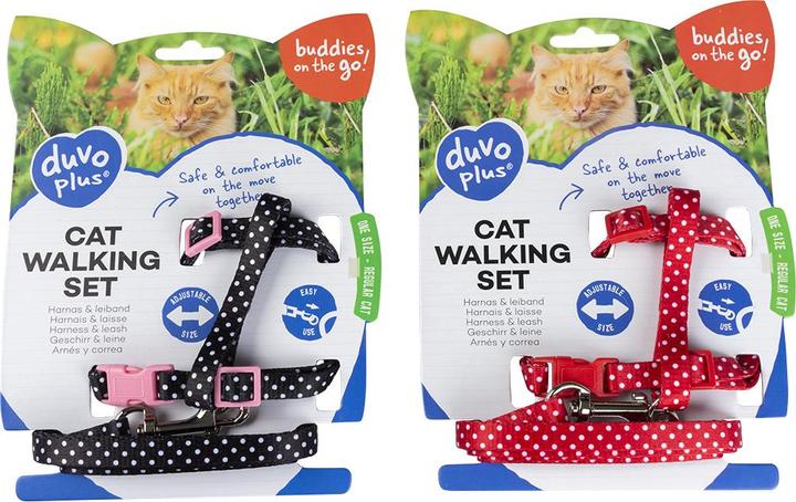Image du produit Duvoplus Laisse et harnais pour chat boules blanches (Chat)
